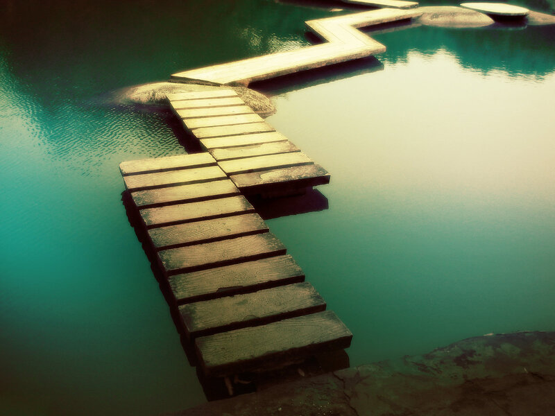 Wooden Walkway in Water