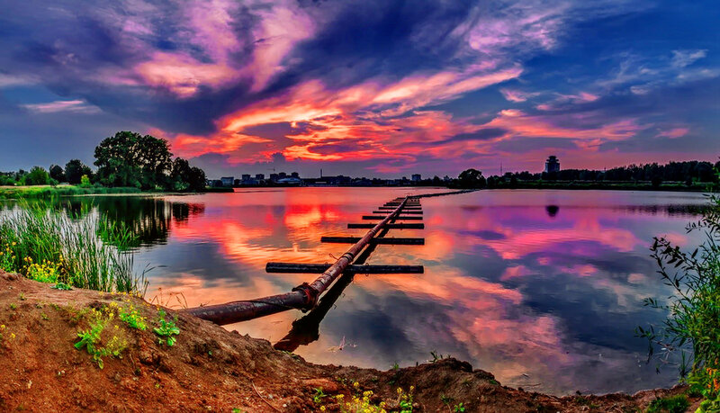 Wooden Walkway on Lake