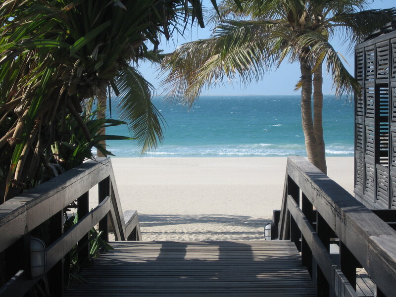 Wooden Walkway to Beach — Blue