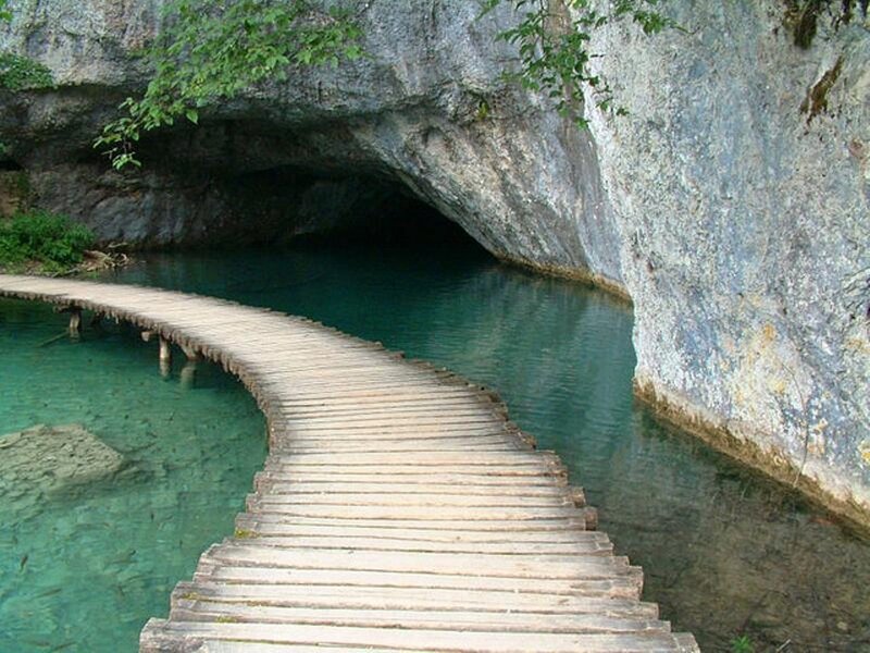 Wooden Walkway to Cave