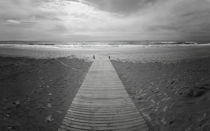 Wooden walkway to the beach