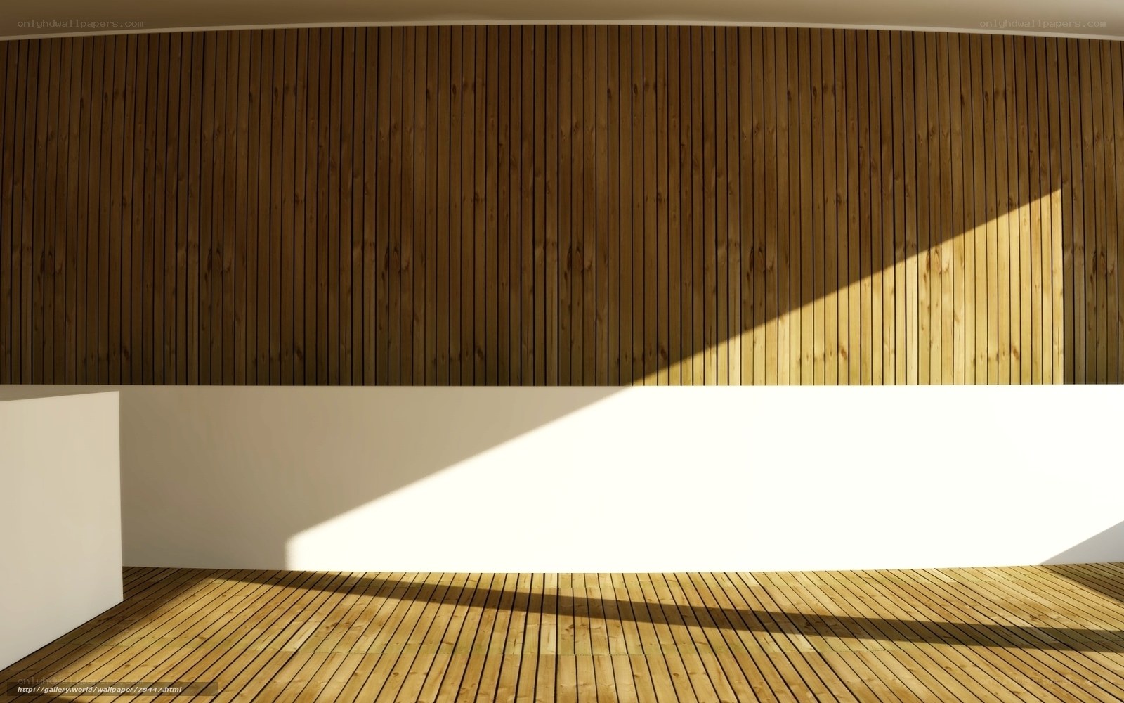 Wooden wall and floor interior