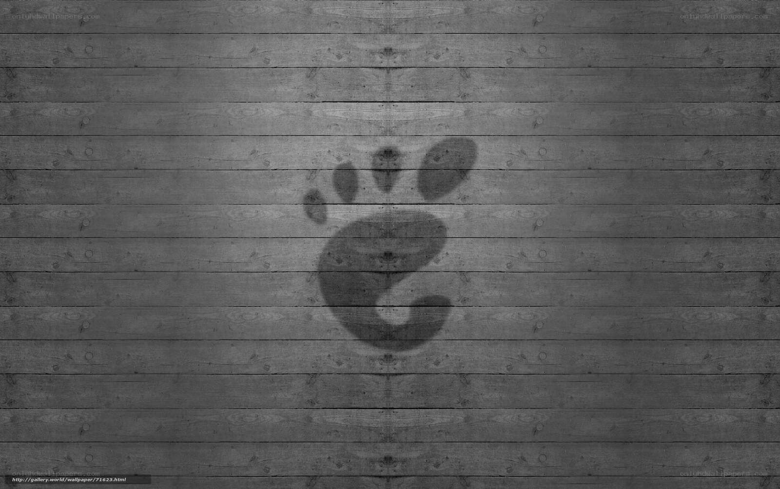 wooden wall with footprint