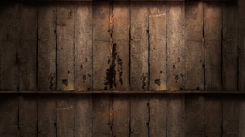 Wooden Wall with Shelf