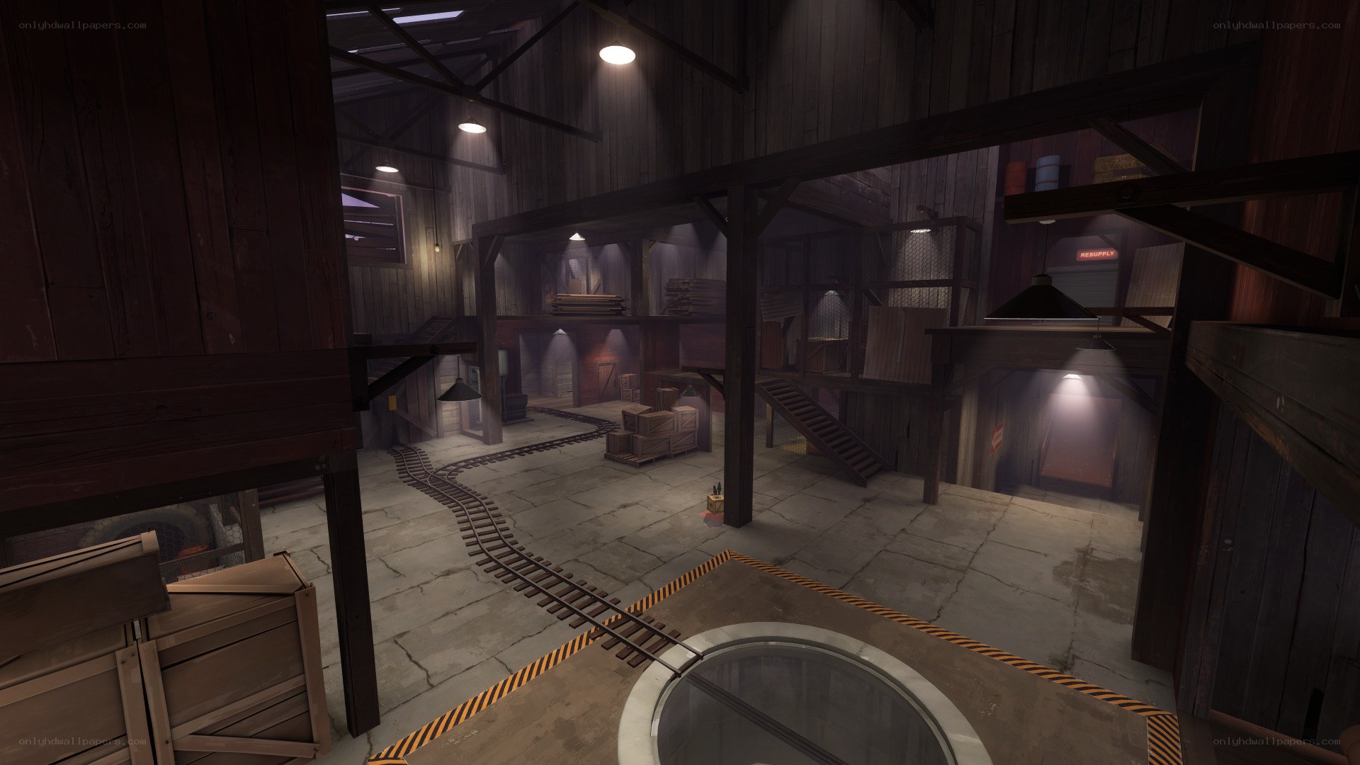 wooden warehouse interior
