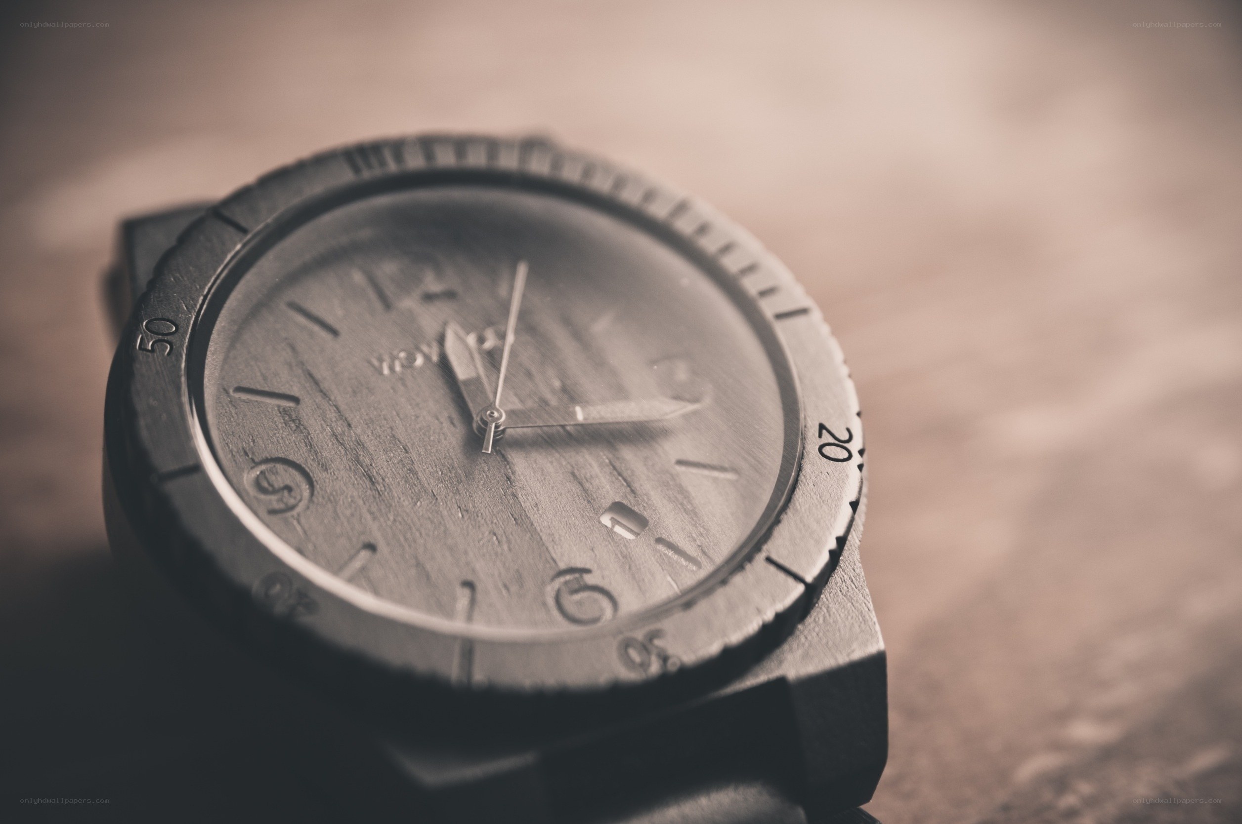wooden watch on table