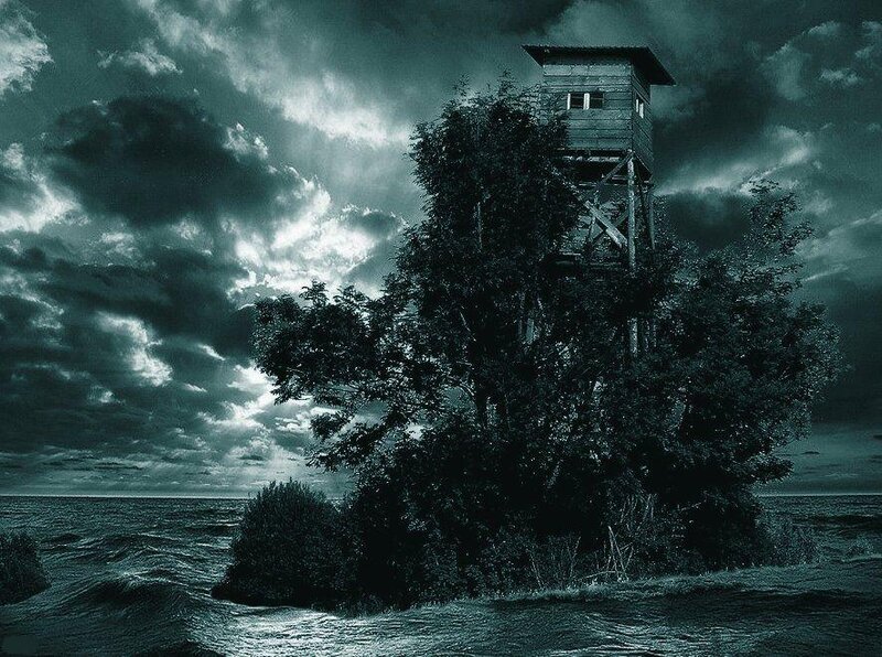 Wooden Watchtower on Island