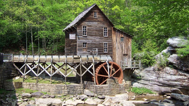Wooden Water Mill — Brown, Serene, Summer
