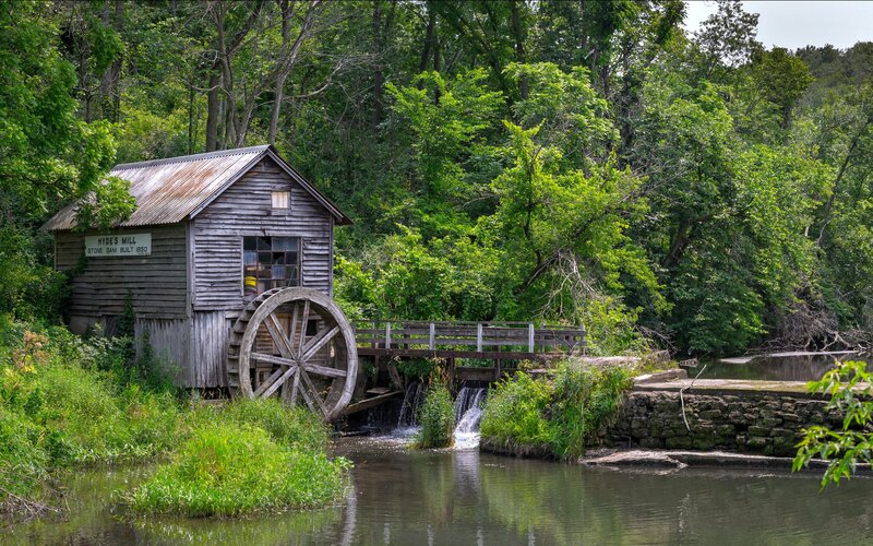 Wooden Water Mill — Green, Serene, Summer