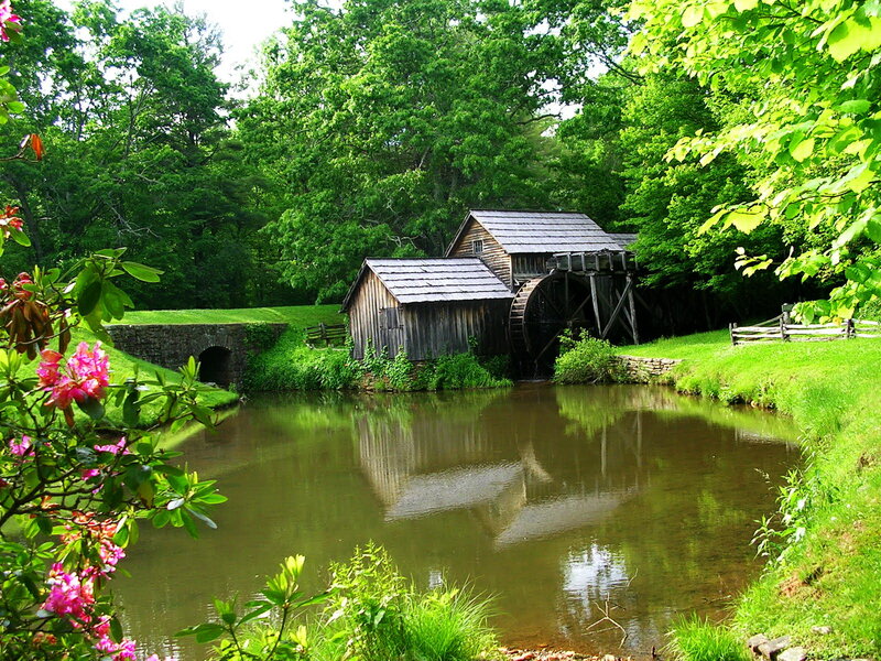 Wooden Water Mill — Green