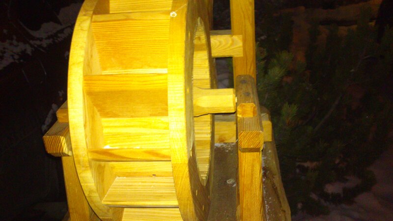 Wooden Water Wheel — Brown, Dark