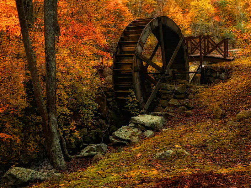 Wooden Water Wheel — Orange