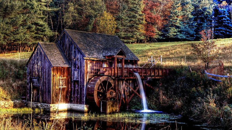 Wooden Watermill — Brown, Serene