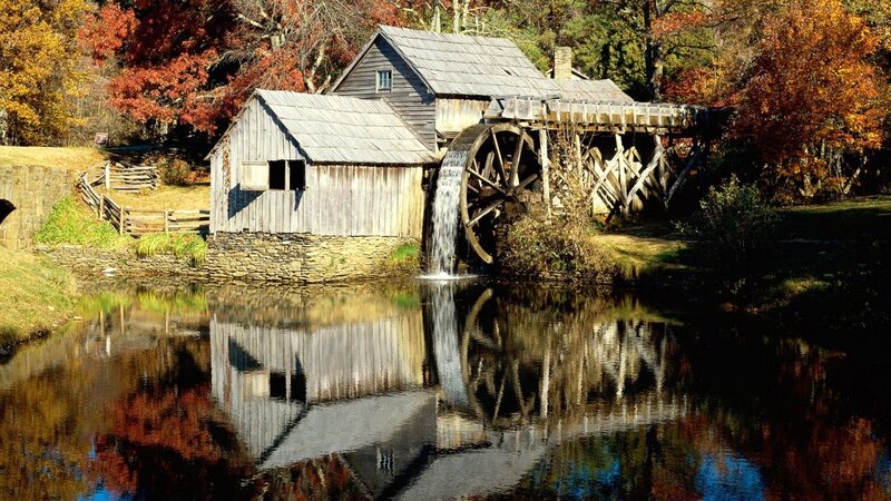 Wooden Watermill — Brown