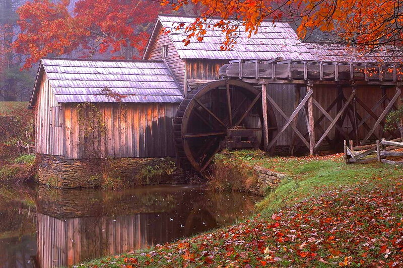 Wooden Watermill — Orange