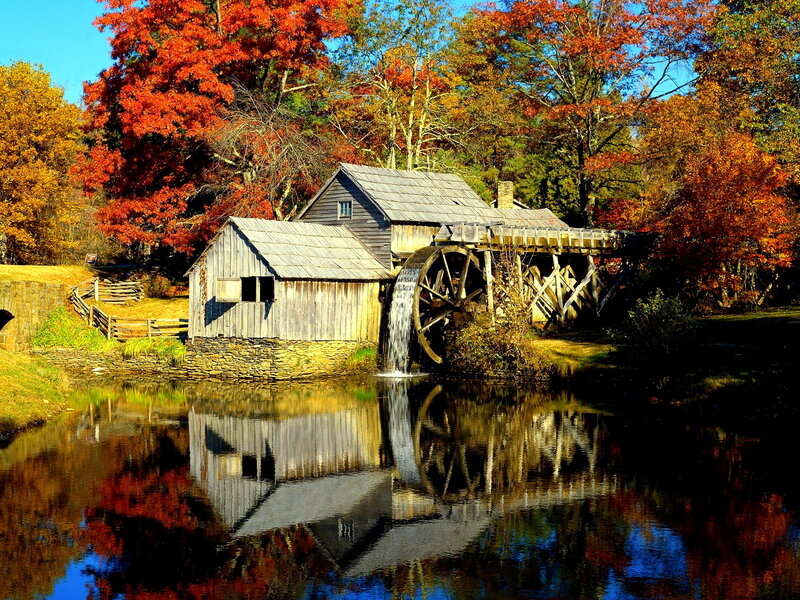 Wooden Watermill — Red