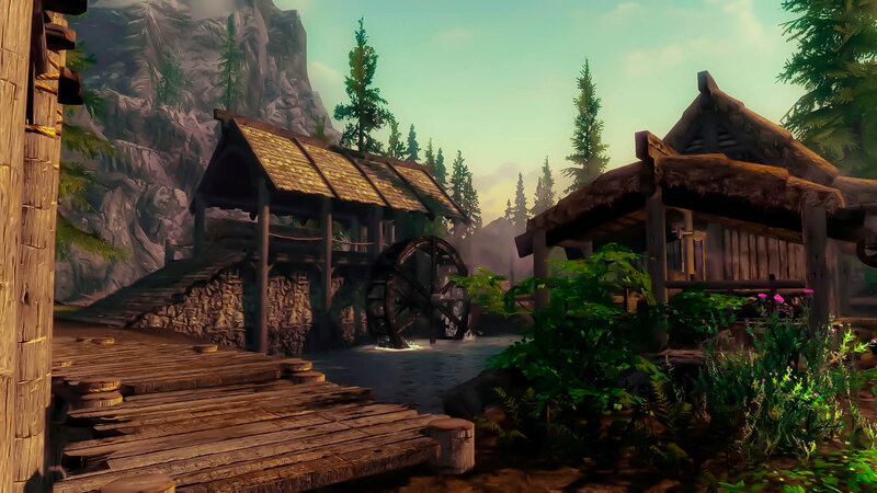 Wooden Watermill Village