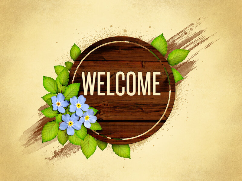Wooden Welcome Sign — Brown