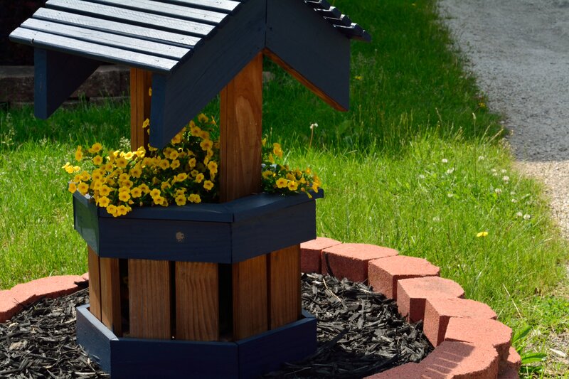 Wooden Well Planter