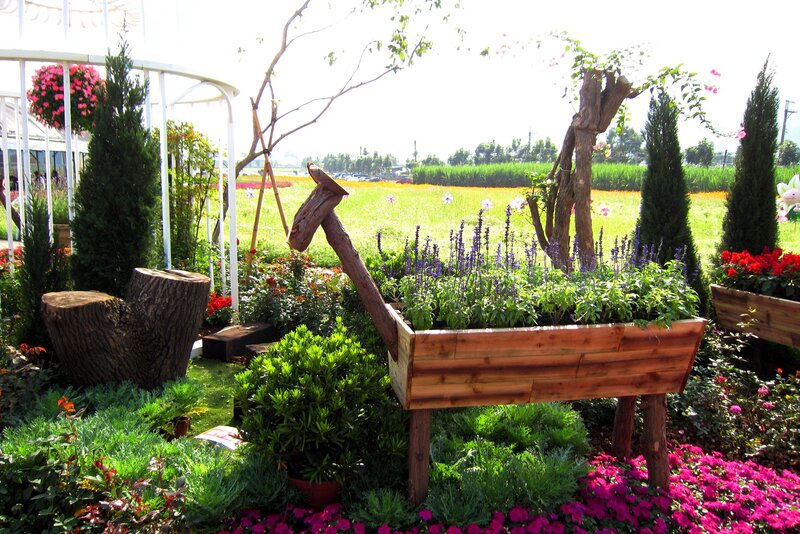 Wooden Wheelbarrow Planter