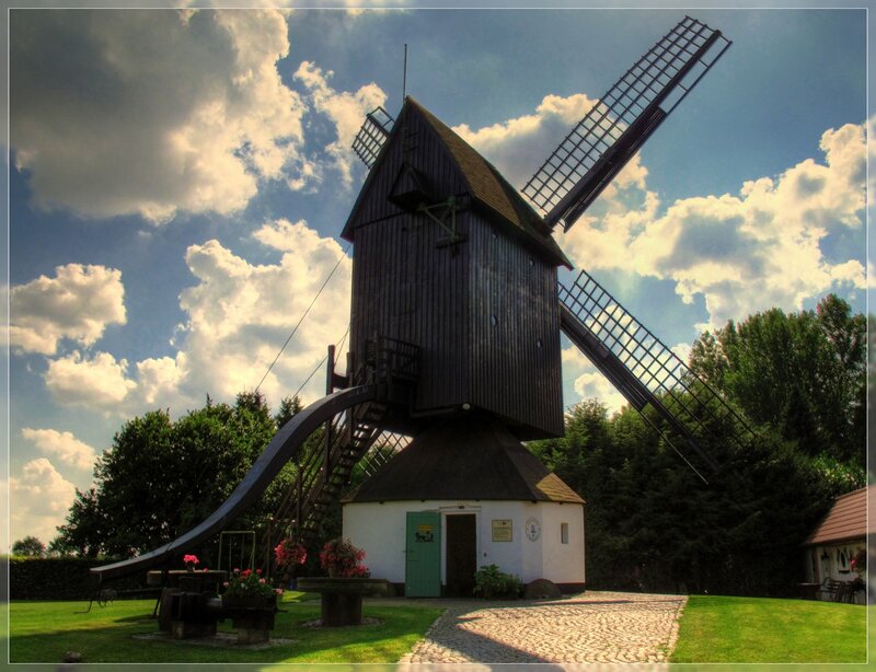 Wooden Windmill — Blue, Dramatic