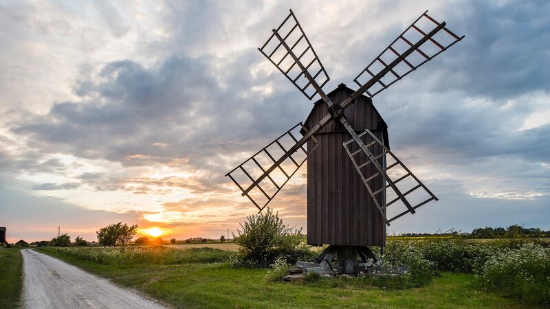 Wooden Windmill — Brown