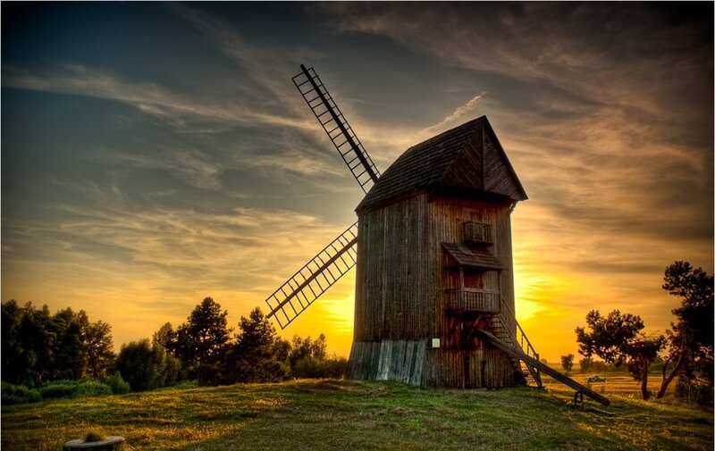 Wooden Windmill — Yellow