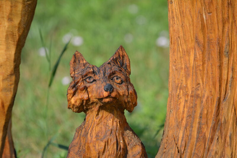 Wooden Wolf Carving