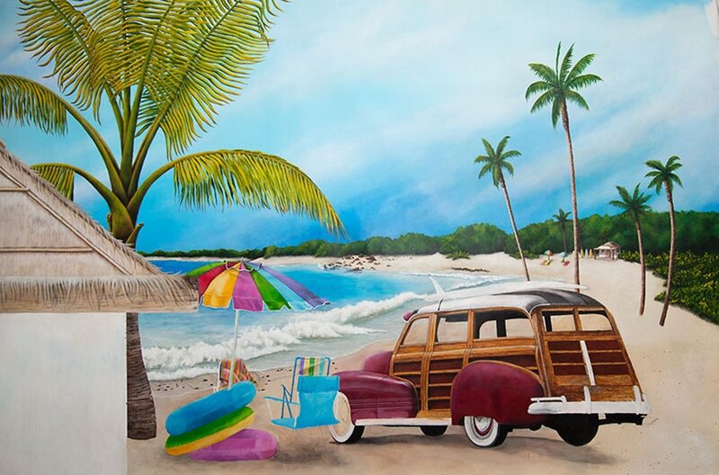 Woodie Car on Beach