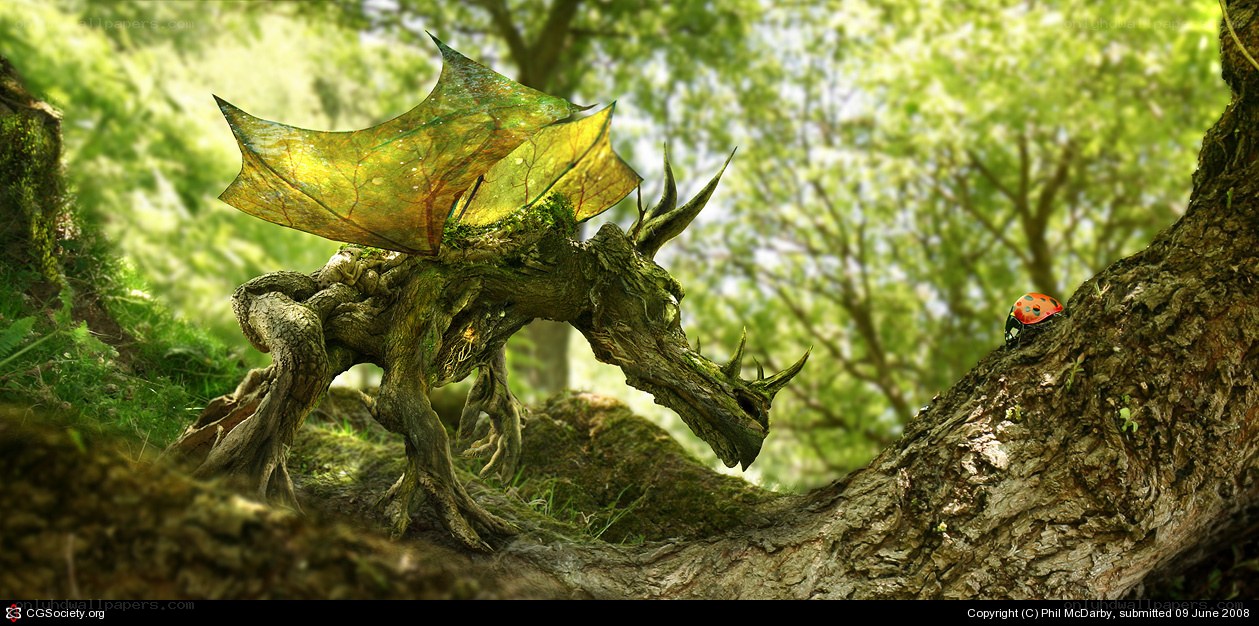 woodland dragon with leaf wings