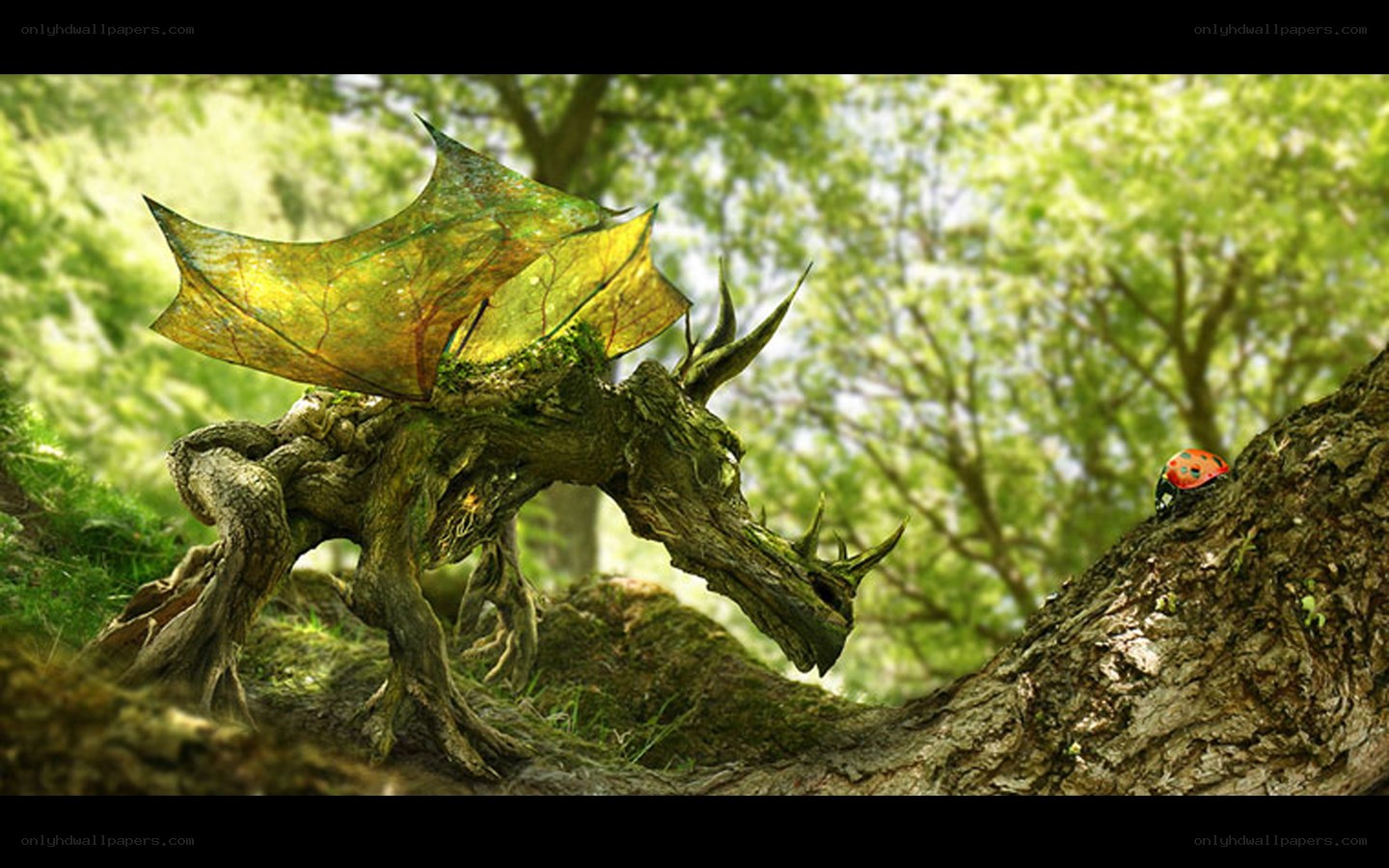 woodland dragon with leaf wings