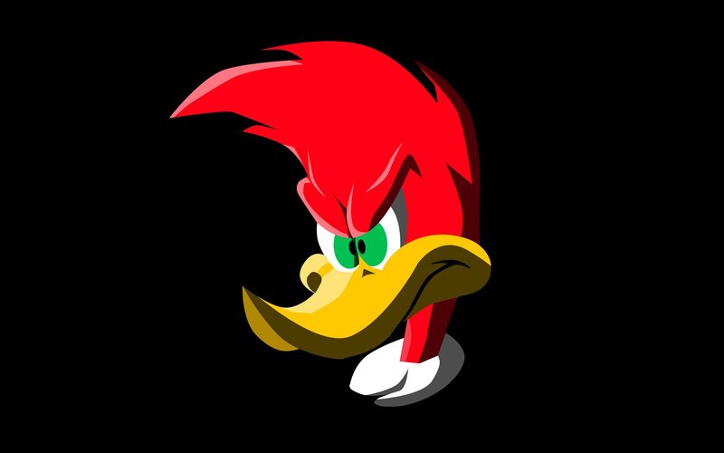 Woodpecker Character — Red, Playful