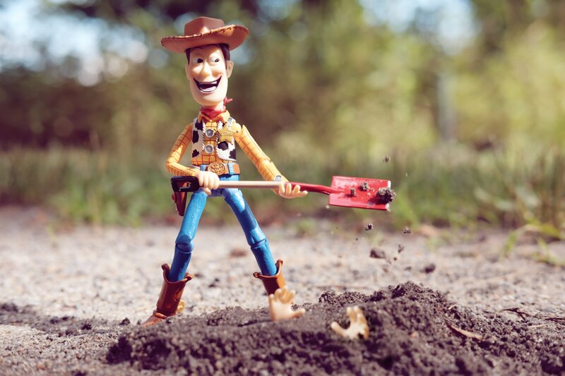 Woody Toy Figure Digging