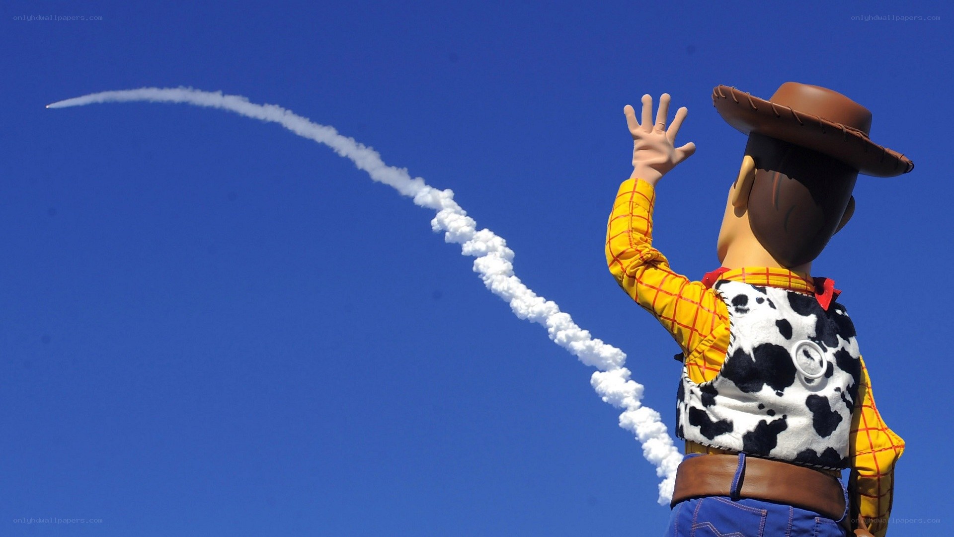 Woody watching rocket launch
