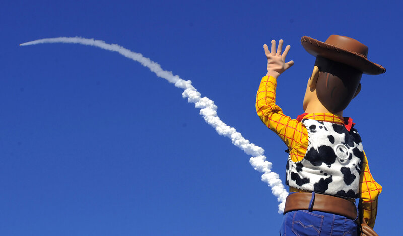 Woody watching rocket launch