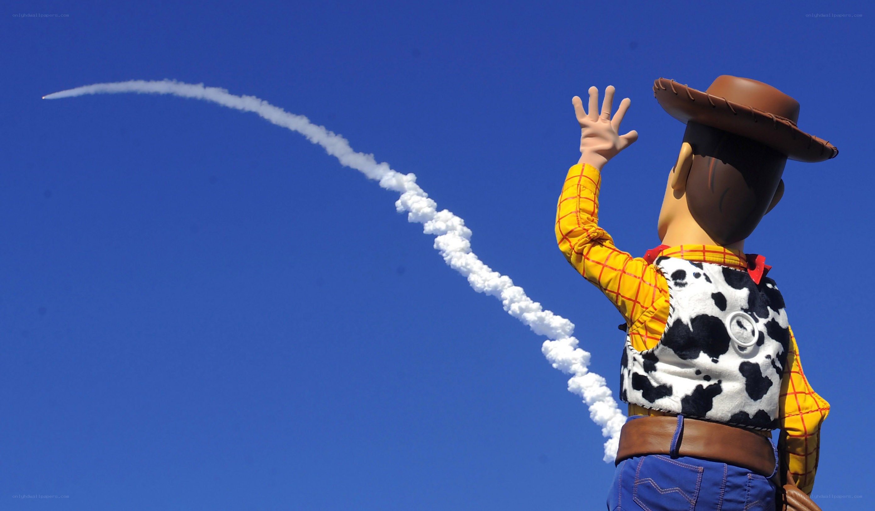Woody watching rocket launch