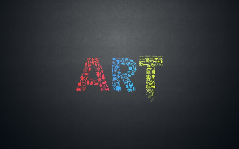 Word Art on Dark Background — Black