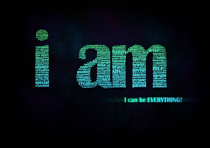 Word Art on Dark Background