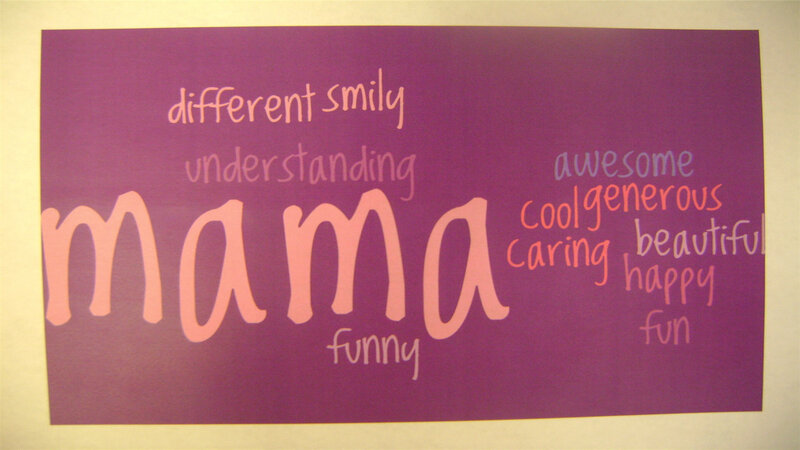 Word Art on Purple Paper