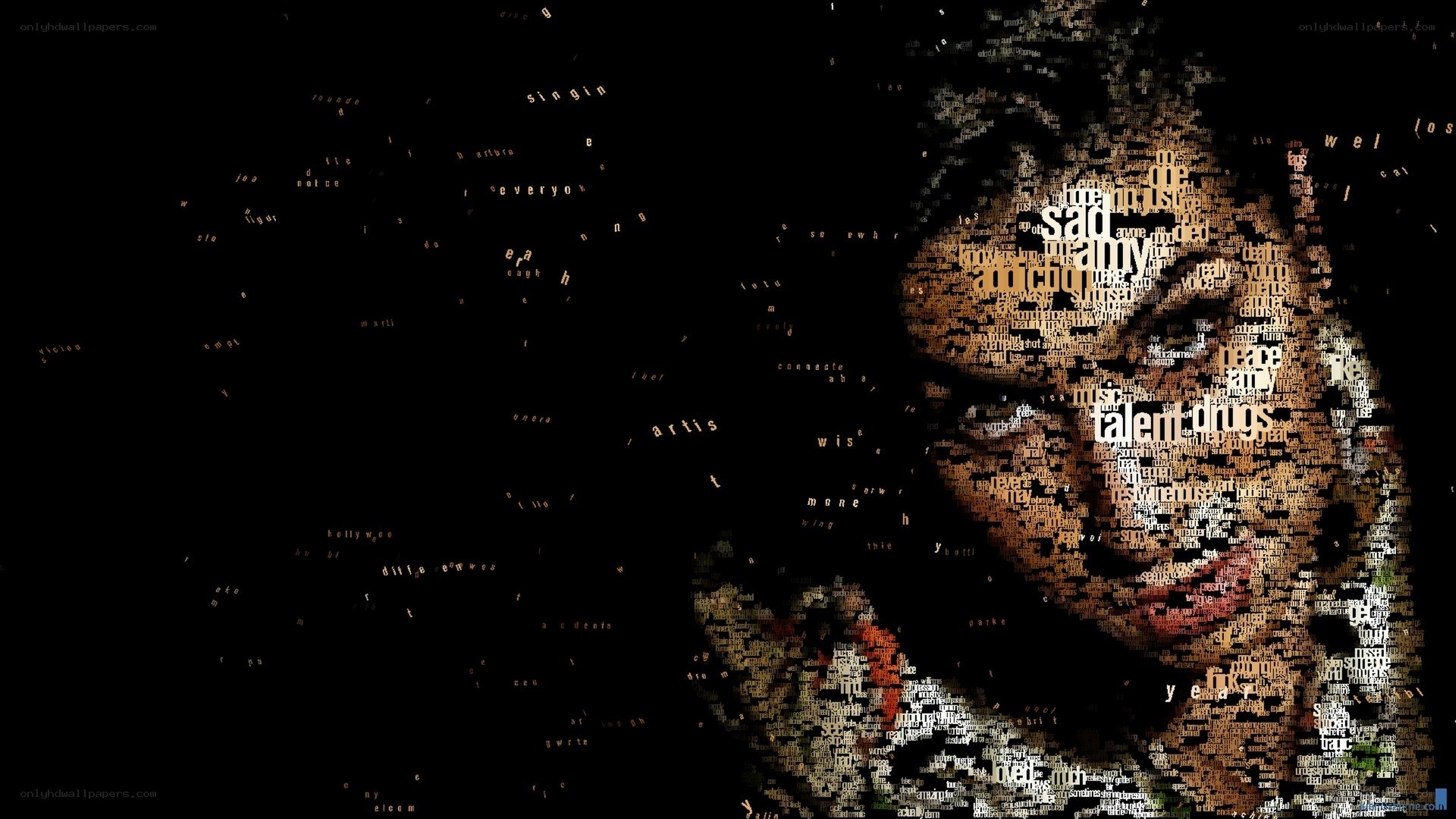 word art portrait of a musician