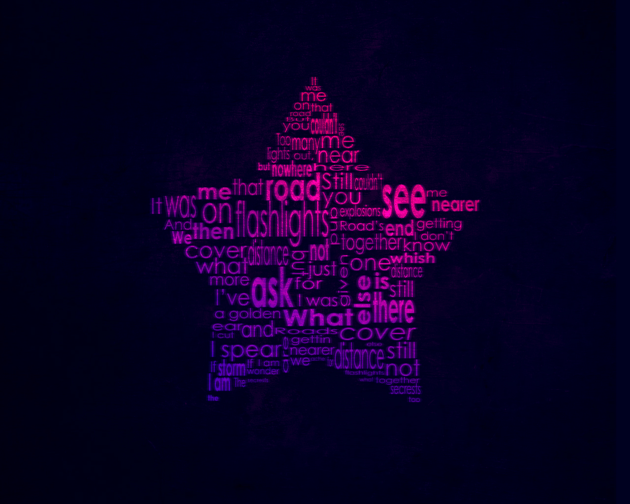 word art star shape