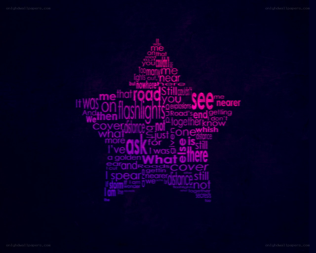 word art star shape