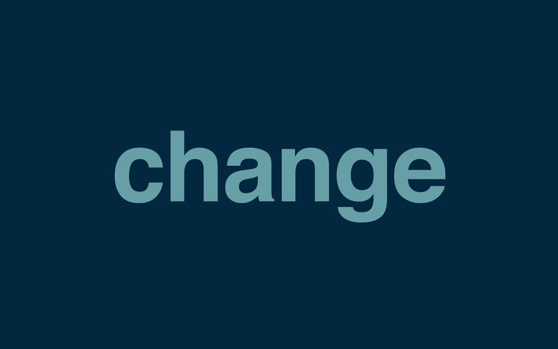 word change on dark background