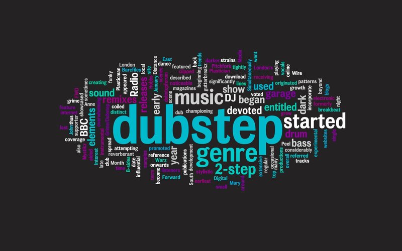 Word Cloud About Dubstep — Black, Informative