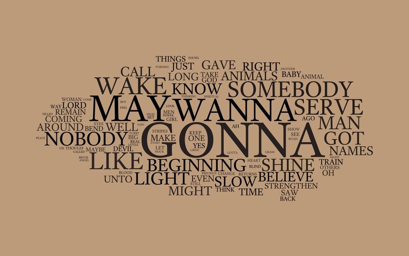 word cloud art with song lyrics