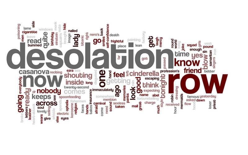 word cloud of desolation and row