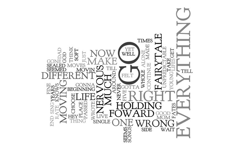 word cloud of song lyrics