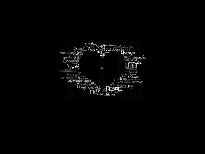 Word Cloud on Black Background — Neutral