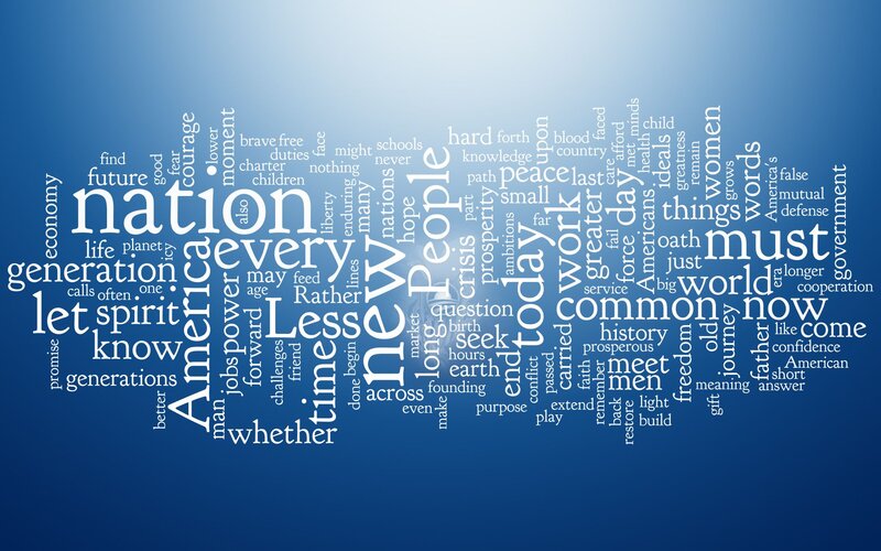 Word Cloud on Blue Background — Inspirational
