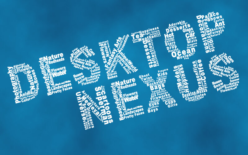 Word Cloud on Blue Background